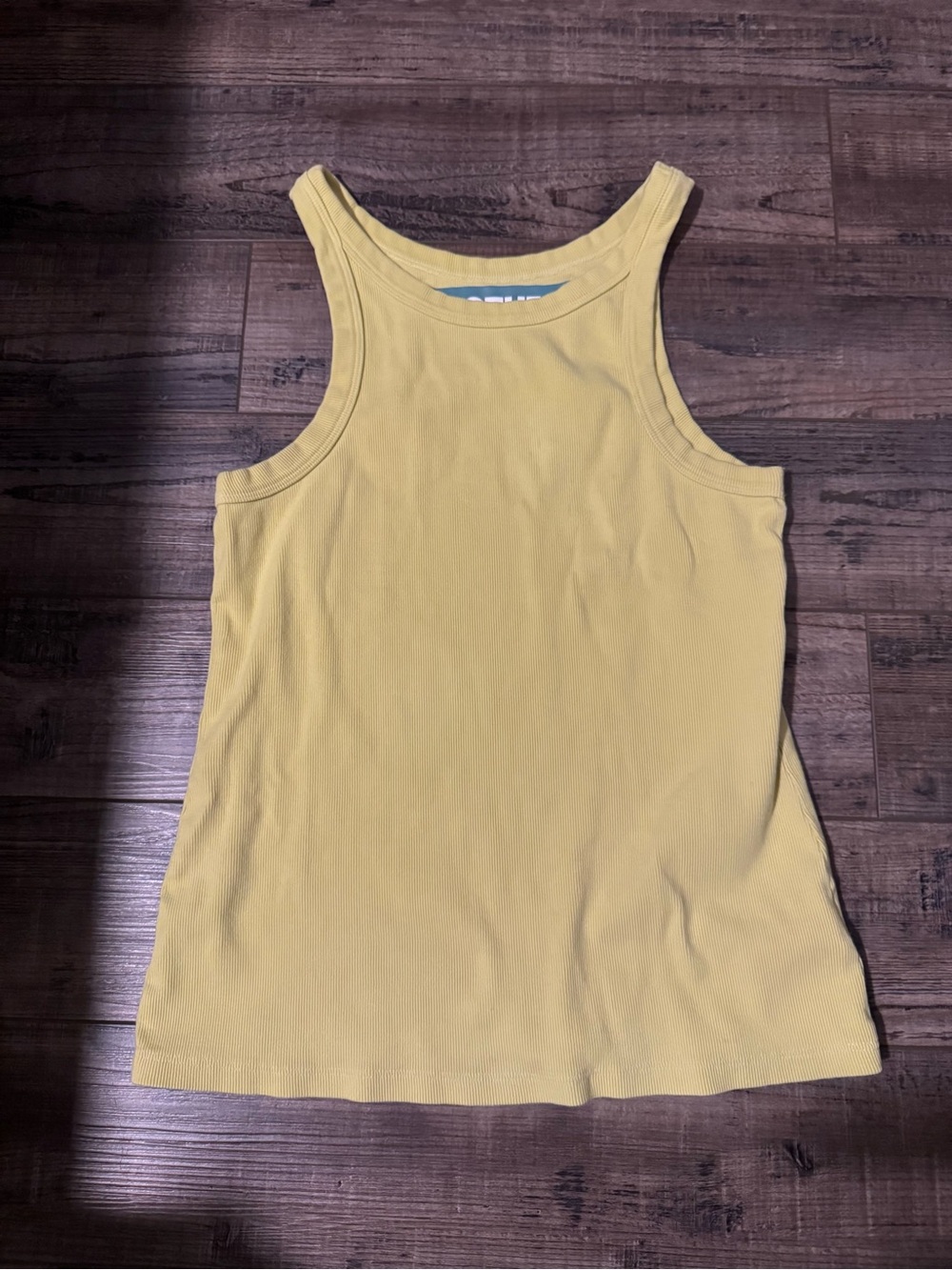 MOTHER Ribbed Scoop Neck Tank Top - Yellow